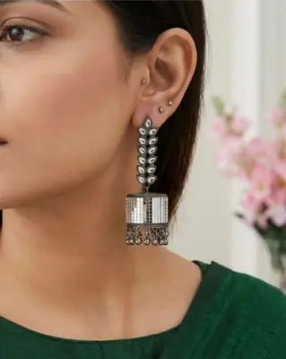Funky Acrylic Plated Crystal Jhumka