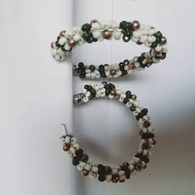 Funky Silver Plated Pearl Hoops