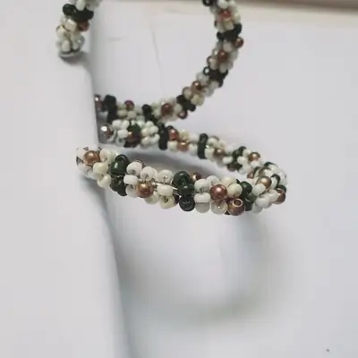 Funky Silver Plated Pearl Hoops thumbnail 2