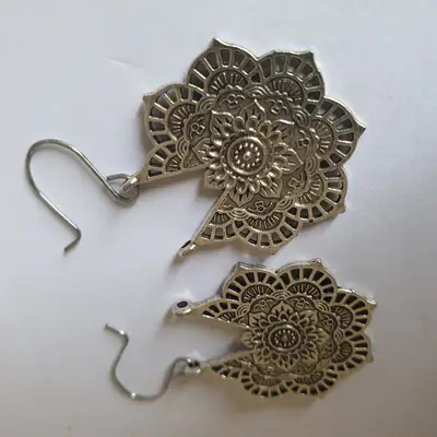 Funky Silver Plated Resin Earrings thumbnail 2
