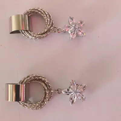 Funky Silver Plated Zircon Earrings