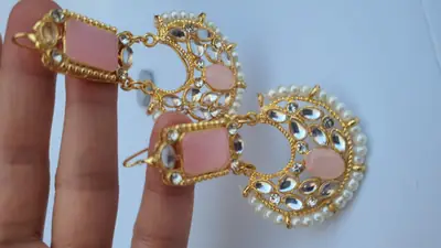 Retro Design Gold Plated Gemstone Earrings