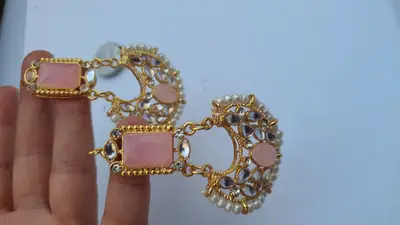 Retro Design Gold Plated Gemstone Earrings thumbnail 2
