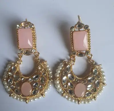 Retro Design Gold Plated Gemstone Earrings thumbnail 6