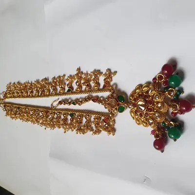 Noratan Design Gold Plated Kundan Matha Patti thumbnail 10