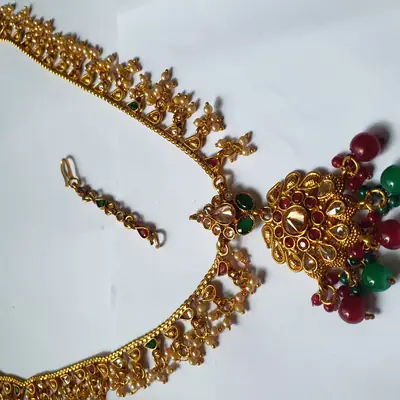 Noratan Design Gold Plated Kundan Matha Patti thumbnail 5