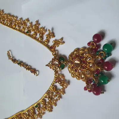 Noratan Design Gold Plated Kundan Matha Patti thumbnail 6