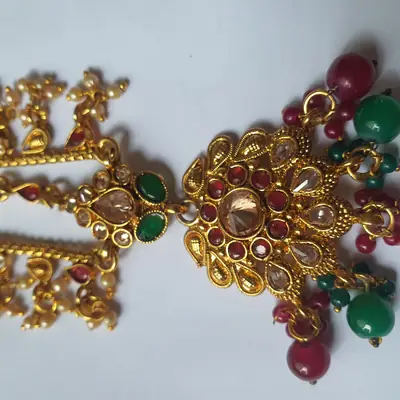 Noratan Design Gold Plated Kundan Matha Patti thumbnail 9