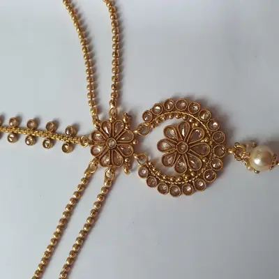 Noratan Design Gold Plated Kundan Matha Patti thumbnail 7