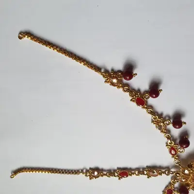 Rajasthani Design Gold Plated Kundan Matha Patti thumbnail 4