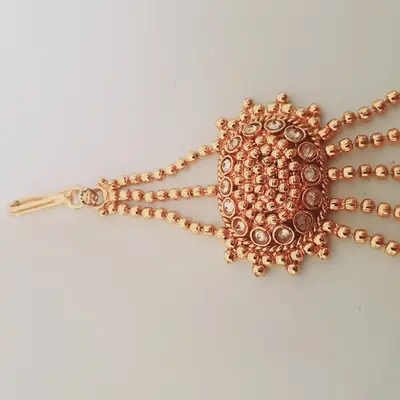 Noratan Design Gold Plated Kundan Jhumar thumbnail 3