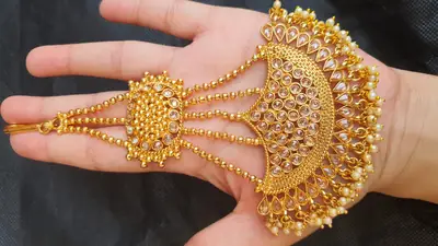 Noratan Design Gold Plated Kundan Jhumar thumbnail 9