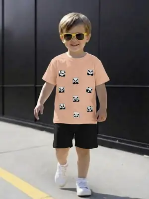 2 Pcs Girl's Cotton Printed Tracksuit