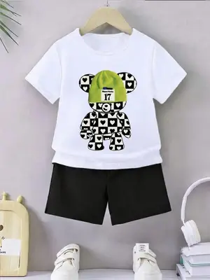 2 Pcs Girl's Cotton Printed Tracksuit thumbnail 2