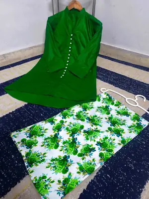 2 Pcs Women's Stitched Cotton Printed Co-Ord Set thumbnail 2