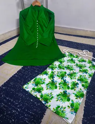 2 Pcs Women's Stitched Cotton Printed Co-Ord Set thumbnail 3
