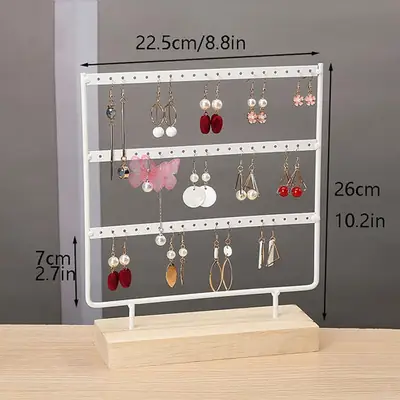 Metal Pyramid Jewelry Stand – Elegant Organizer with Wooden Base | HB Steel Fixer thumbnail 4