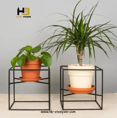 Metal Wire Cube Plant Stand – Minimalist Holder for Pots