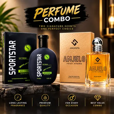Pack of 2 premium perfumes Angelo and sportstar perfume 100ml 