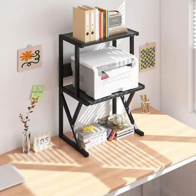 3 Tier Printer Stand | Desktop Storage Rack | Wooden Printer Table | Office Organizer Shelf | Computer Desk Storage Rack | Home & Office Furniture