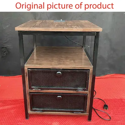 Coffee Table Wood And Iron Brown thumbnail 4