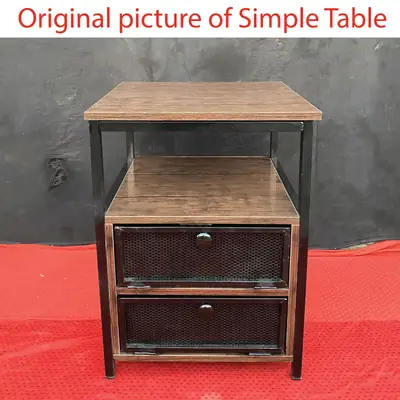 Coffee Table Wood And Iron Brown thumbnail 5