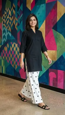 2 Pcs Women's Stitched Cotton Lawn Block Printed Shirt And Trouser thumbnail 3