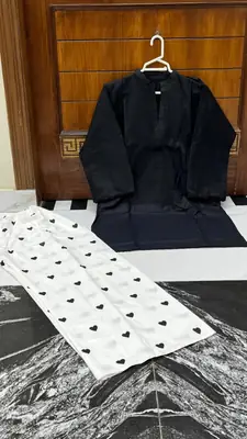2 Pcs Women's Stitched Cotton Lawn Block Printed Shirt And Trouser thumbnail 4