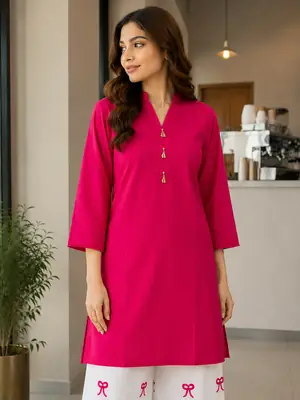 2 Pcs Women's Stitched Lawn Shirt And Embroidered Trouser Viral Tile Design thumbnail 3