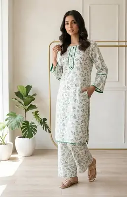 2 Pcs Women's Stitched Lawn Printed Shirt And Trouser  Independence day