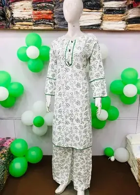 2 Pcs Women's Stitched Lawn Printed Shirt And Trouser  Independence day thumbnail 4