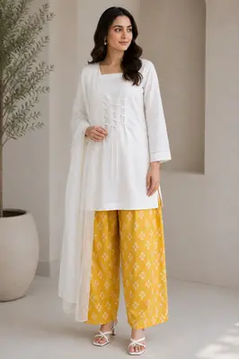 3 Pcs Women's Stitched Cotton Lawn Printed Suit