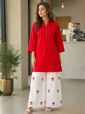 2 Pcs Women's Stitched Cotton Lawn Shirt And Embroidered  Trouser With Lace