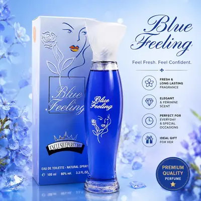 Blue Feeling Eau De Toilette by Exclusive Parfums (100ml) – Fresh Floral-Aquatic Perfume for Women
