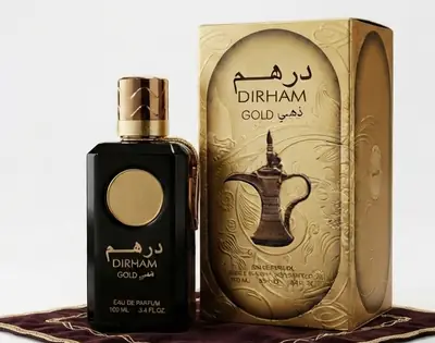 Dirham Gold Eau de Parfum by Ard Al Zaafaran – 100 mL Unisex Luxury Fragrance with Ornate Gold Packaging thumbnail 2