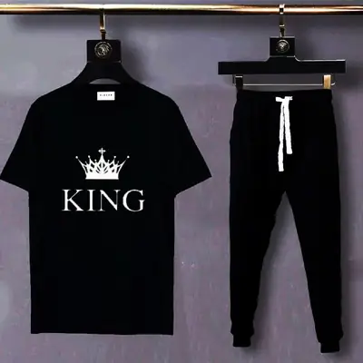 2 Pcs Men's Cotton Printed Track Suit thumbnail 2