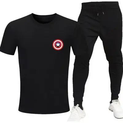 2 Pcs Men's Cotton Printed Track Suit thumbnail 2