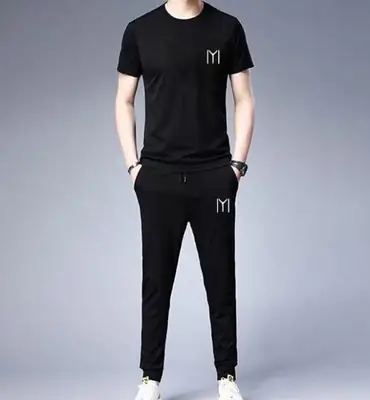 2 Pcs Men's Cotton Printed Track Suit thumbnail 2