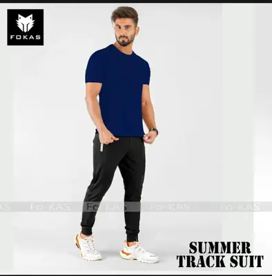 2 Pcs Men's Cotton Printed Track Suit