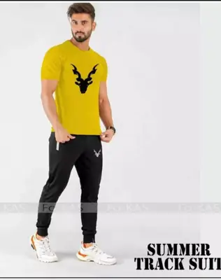 2 Pcs Men's Cotton Printed Track Suit