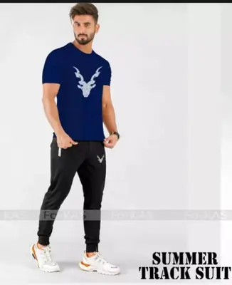 2 Pcs Men's Cotton Printed Track Suit