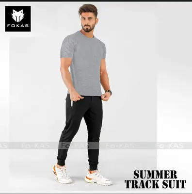 2 Pcs Men's Cotton Printed Track Suit
