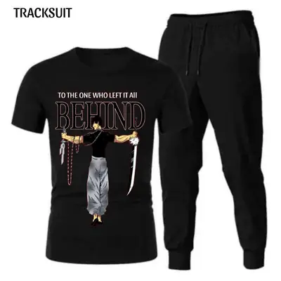 2 Pcs Men's Cotton Printed Track Suit
