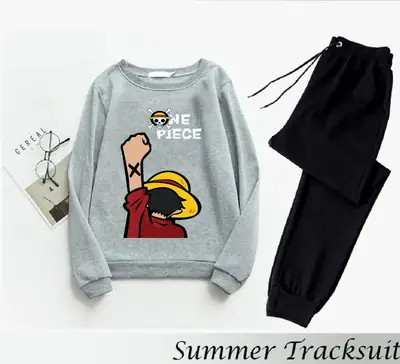 2 Pcs Men's Fleece Printed Sweatshirt Track Suit