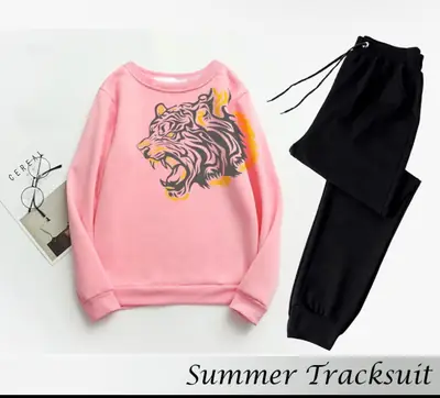 2 Pcs Men's Fleece Printed Sweatshirt Track Suit