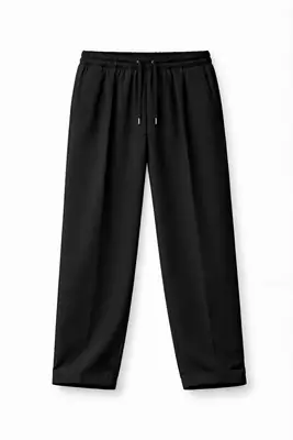 1 Pc Men's Jersey Plain Pleated Trousers thumbnail 3
