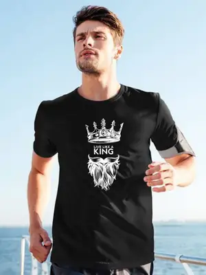 1 Pc Men's Cotton Printed T-Shirt