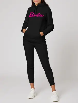 2 Pcs Women's Stitched Fleece Printed Hoodie Tracksuit