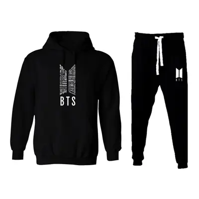 2 Pcs Women's Stitched Fleece Printed Hoodie Tracksuit