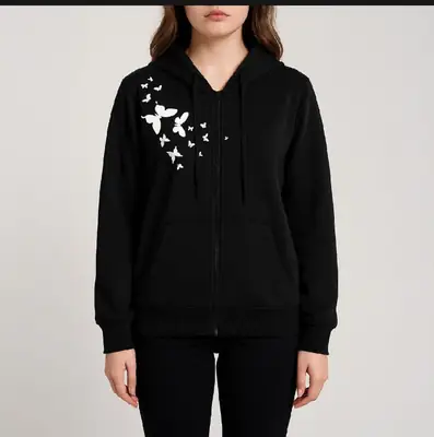2 Pcs Women's Stitched Fleece Printed Hoodie Tracksuit